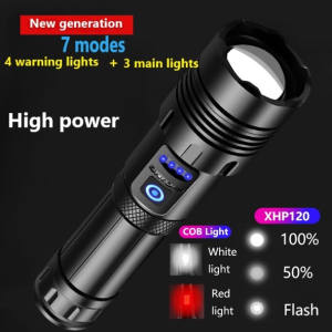 XHP120 - 4 Core Lumen Tactical Torch with Side COB Light 7 Modes