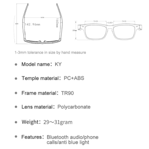 KY Series Polarised Smart Bluetooth Sunglasses Wireless Audio Hands-Free