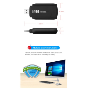 1300Mbps USB Wifi Adapter High Speed Mini WLAN Wireless Receiver Dongle