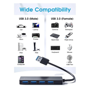 Ultra-thin 5-Port USB 3.0 USB Hub Data Port Multi Adap...