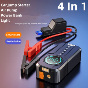 4-In-1 Car Jump Starter, Air Pump, Power Bank, Torchli...