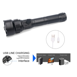 XHP90 Super Bright & Wide - 4 Core Tactical Torch Flashlight 3 Modes + 2 x 26650 Batteries