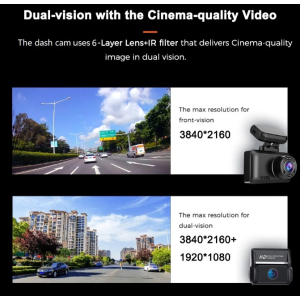 Dash Cam 4K,  Wifi Mini Camera for Car Dashcam Night Vision