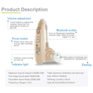 Bluetooth Hearing Aid for hearing impairment, Amplifier 1 Piece