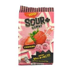LOT 100 SOUR+ GUMMY STRAWBERRY 95G