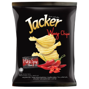 Jacker Waver Chips Hot & Spicy 60gm 12pcs per bag