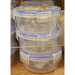 3pc Food Container Round 9 5 x 4 5cm