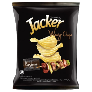 Jacker Waver Chips BBQ 60gm 12pcs per bag